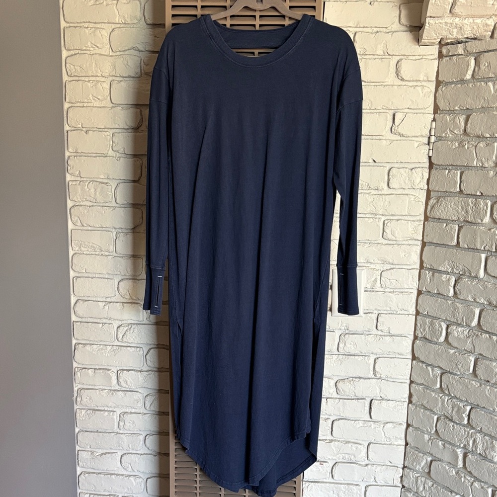Entro Asymmetrical Navy Dress - free people
